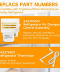Upgraded Air Damper Control Assembly And Refrigerator Thermistor Kit For Frigidaire Crosley White Westinghouse Refrigerators Replaces