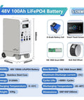 Beast Portable Power Station 5000W LiFePO4 48V 100Ah 5kWh MPPT Inverter With Built In Light And 18W USB EU Input Output AC DC