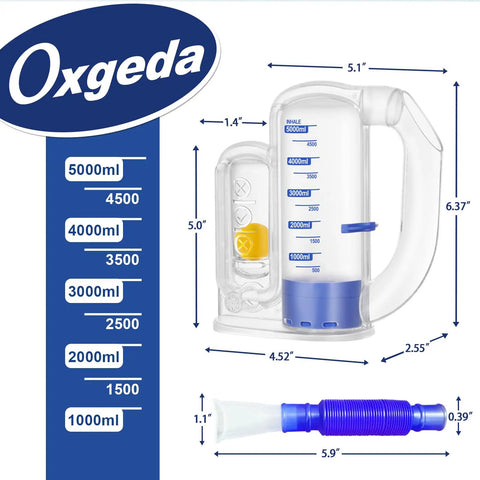 Adult Lung Exerciser And Breath Training Device With Precise Airflow Control To Boost Oxygen Intake And Deep Steady Inhalations