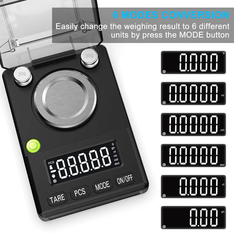 Ultra Precise 100g Pocket Scale With 0.005g Readout, Tare And Counting Function, Wide LCD Display, Auto Off