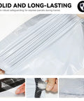14.5 By 19 Inch White Poly Mailers Pack Of 5 for shipping documents, books, magazines, durable tear-resistant bags shown.