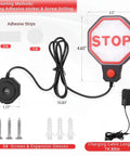 Adjustable Garage Parking Sensor With No Fuss Stop Indicator and LED Display, mounting kit and charging cable, red stop sign
