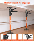 Sturdy Telescopic Support Pole For Cabinets, 2-Pack Steel Third Hand Tool Adjustable Quick Support Rod 154 Lbs Capacity shown in use with triple lock mechanism.