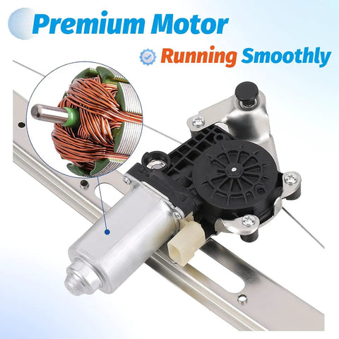 Rear Left Window Regulator With Motor For BMW E46 1999 To 2005 Sedan Wagon Driver Side OE 741-480 Replacement, metal motor