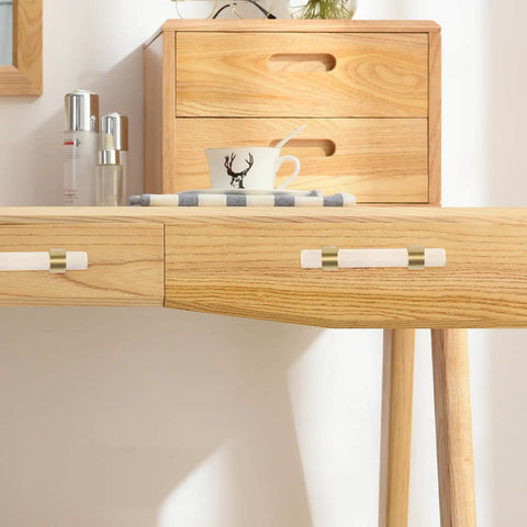 Sleek Crystal Cabinet Pull Handle Set For Cabinets And Drawers, Acrylic And Copper Knob With 64mm Hole Spacing on wooden furniture