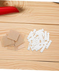 Vertical Blind Repair Kit With Slats Stems For DIY Quick Replacement Of Vertical Blinds Parts Practical Window Carrier Accessories And Restoration For A Smooth Functional Look, shown in white plastic pieces on a wooden table.