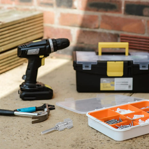Heavy Duty Electric Drill Pipe Threader Tool With Alloy Inner Hole Threading Cutter For Fast Hose Pipe Repair and Plumbing Jobs on a workbench.