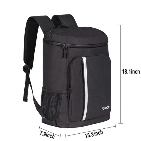 Leakproof Insulated Backpack Cooler Bag For Work Or Play Grab And Go Lightweight Waterproof 30 Can Capacity 30L Storage Black