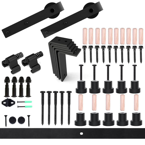 Ceiling Mount Sliding Barn Door Hardware Kit For 24 Inch Wide Wood Door With Low Ceiling Design 4 Foot Track System L Shape Brackets