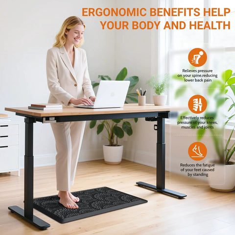 Ergonomic 0.47-Inch Thick Kitchen Mat With Non Slip Waterproof Standing Pad for home or office use under a standing desk