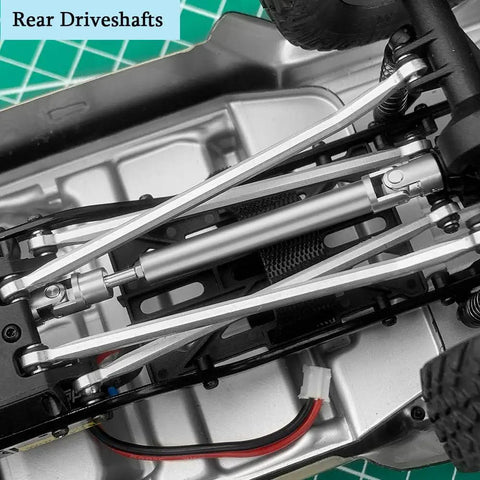 Rear view of Two Pack Stainless Steel Center Driveshafts For Axial SCX24 Gladiator 1 24 RC Crawler Upgrade Parts CNC Hardened Construction