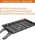 Rear Trunk Cargo Rack Basket Tray For Jeep Wrangler JK 2007 To 2026 Four Door Hardtops Heavy Duty Steel Shelf construction details