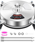 14 Inch Pressure Washer Surface Cleaner With Four Wheels And Quick Plug Stainless Steel Housing 4000 PSI Heavy Duty Attachment
