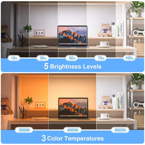 Rechargeable 5W Mirror Light With Remote Control, Three Color Modes Makeup Lamp With 120 LED brightness and temperature demo