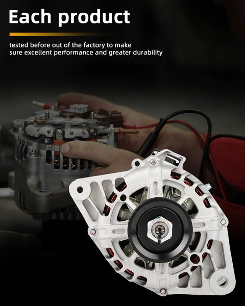 Alternator For Kia Soul L4 2010 2011 1.6L Replacement 11471 Fits 37300-2B101 373002-B400 front view showing the pulley and casing