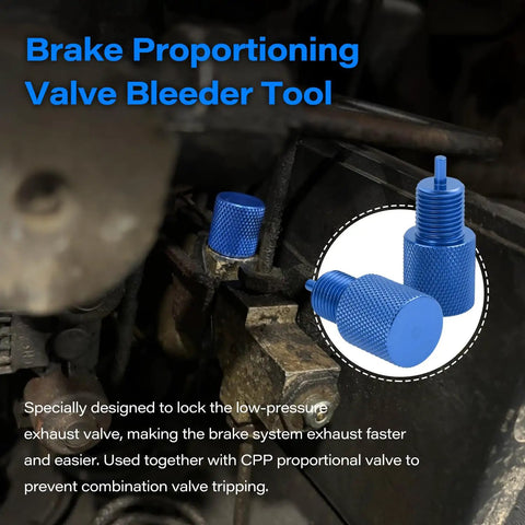 Real Deal Brake Proportioning Valve Bleeder Tool Fits Gm Combo Valves And Ac Delco Parts, blue aluminum valve lock assembly.