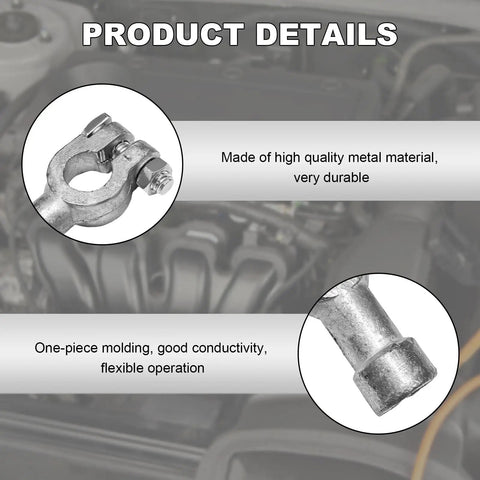 Heavy Duty Battery Connectors converting top post to side terminal for cars trucks and boats, showing durable metal design.