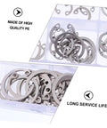 150 Piece Stainless Steel Snap Rings C Clip Retaining Ring Kit For Shafts displayed in clear plastic box