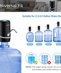 USB Charging Automatic Water Dispenser For 5 Gallon Bottle With Rechargeable Battery On The Go Electric Jug Pump