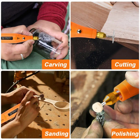 Corded Rotary Tool Kit With 105 Accessories, Mini Power Tool 18000 RPM used for carving glass, cutting wood, sanding, polishing