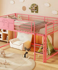 Twin Size Guardrail Bed Frame With Under Bed Storage And Decorative Options For Kid Rooms Sturdy Metal Frame Easy Assembly Safe Sleep Space For Playtime And Nighttime