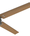 Big 54 Inch Matte Silver Ceiling Fan For Indoor And Outdoor Living With Reversible Walnut Blades, close-up angle