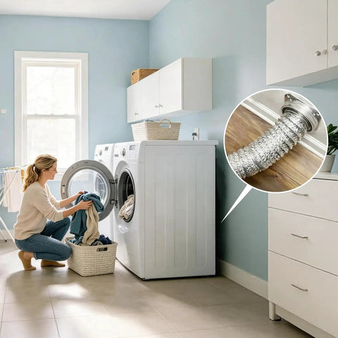 Magnetic Dryer Vent Connector Kit With Aluminum Alloy Shell Dual Sided Strong Magnets For Quick Snap On Attachment Easy To Clean