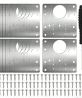 Sturdy Stainless Steel Cabinet Hinge Repair Plate Kit With 60 Screws And Driver, Easy Install For Kitchen Cupboard Doors