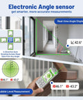 Outdoor Long Range Green Laser Measure With Camera And Bluetooth, 260 Feet Range, P2P Technology, IP68 Rugged, Free App Included, Micro USB Cable, Hand Strap And Pouch, Accuracy Within One Sixteenth Inch angle sensor screen