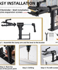 Installation steps for Heavy Duty Bike Repair Stand With Adjustable Clamp, Wall Or Bench Mount, Holds Up To 88 Lbs.