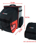 Welding Backpack With Detachable Helmet Bag And Built In Lunch Tote For Easy On The Job Site Storage Of Welding Gear Ultra Durable Tool Carrier With Padded Back And Straps Red, showing dimensions.