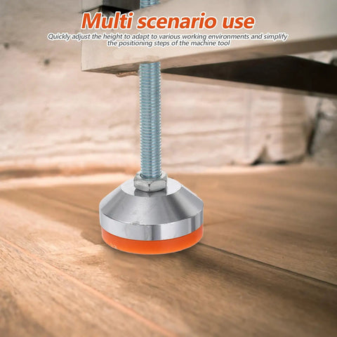 Heavy Duty Swivel Leveling Feet With GripLock Rubber Base And Easy Tune Bolts For Sturdy Workbenches And Garage Rigs D60x12mm Rock Solid Pack Of Two, adjustable under a table.