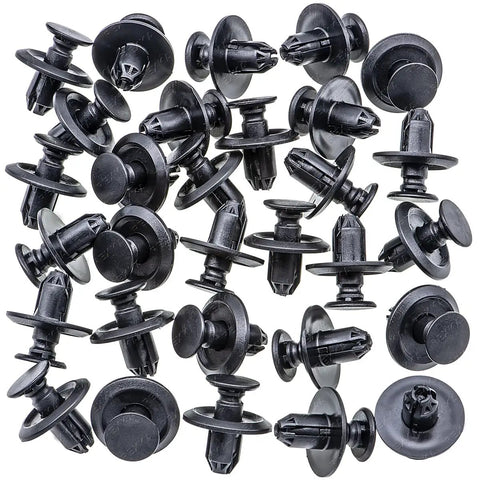 30 Piece Fender Liner Push Type Retainer Clips Set MU488006 For Mitsubishi Eclipse and Outlander visible from top view
