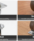 Nailed It 4 Pack Small 1 Inch Tpe Caster Wheels Featuring Rock Solid Plate Mount Design And Smooth Quiet 360 Swivel Action For Furniture Carts And Workbenches You Gonna Love close-up of smooth rolling action and reinforced bracket.
