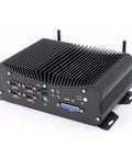 Workhorse Mini Desktop Pc Powered By Intel Core I7 8550U, Meaty 32Gb Ddr4 Ram, And Hefty 1Tb Ssd showing black fanless aluminum chassis with ports.
