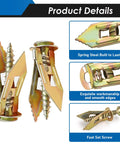 Self Drilling Drywall Anchors And Screws Kit With Two Anchor Sizes And Three Expansion Screw Sizes, Zinc Plated Steel Sheetrock