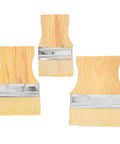 Flat Tip Paint Brush Set Three Pieces with Wood Handles for Furniture Deck and Wall Projects Do It All Tools