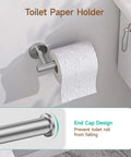 Wall mounted toilet paper holder from Brushed Nickel 4 Piece Bathroom Accessories Set, Durable SUS304 Stainless Steel Bath Hardware