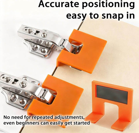 Magnetic Cabinet Door Hinge Spacer With Scale For A Clean 2mm Gap Handy Hinge Alignment Tool For Cabinet Door Installations Magnetic Hinge Jig To Nail The Door Gap 2 Pack In Bright Orange