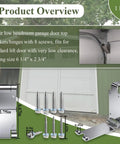 1 Pair Low Headroom Garage Door Top Bracket Set For Standard Lift Doors Adds Extra Clearance Above The Door Ideal For Commercial And Residential Use Quick Turn Bracket For Easy Install And Space Saving with screws and measurements