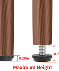 Built Tough Adjustable Furniture Leveler Feet Crafted From Rust Resistant 304 Stainless Steel showing height adjustment measurements.