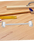Pro Grade Heavy Duty Adjustable Door Hinge Repair Tool With Precision Hinge Adjustment Wrench on wooden surface
