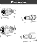 POWER TOWN stainless steel 1/4-inch quick-connect pressure washer fittings set with male and female NPT adapters (4 pieces)