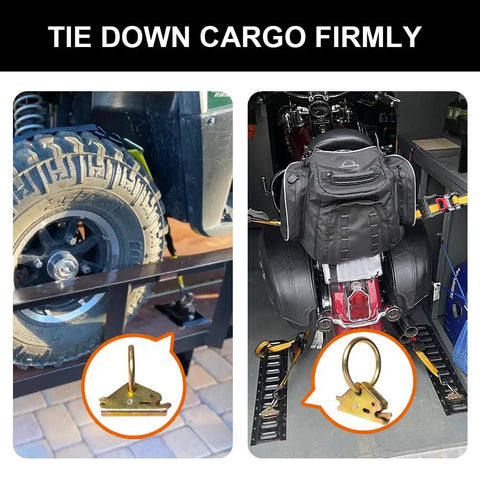 Heavy Duty 10 Piece E Track Tie Down O Ring Set For E Track Rails And Single Slot Systems Great For Trucks Trailers Boats Vans And More Easy To Install And Reposition Cargo Securement, steel O-ring tiedown in truck and motorcycle cargo setup