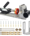 Pocket Hole Jig Kit With Vacuum Dust Collection, All Metal Pro Grade Build, Three Eighths Inch Step Drill Bit, woodworking tools.