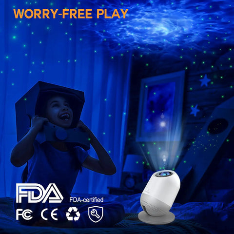 Rechargeable Galaxy Star Projector Night Light With Remote And Timer LED Laser Nebula Lamp With Green Stars Eye Safe Projection