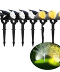 Dual Color Solar Powered Garden Lights Set Of 6 Wall Or Ground Mount Waterproof Outdoor Pathway Driveway Palm Trees Landscape Lighting