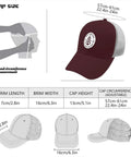 Breathable Yacht Style Trucker Hat For Women And Unisex, Lightweight All Day Comfort With Anti Sweat Band, size and measurement guide