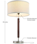 Carter LED Bedside Lamp With Soft Ambient Glow For Bedroom And Office, compact desk light in stainless steel and walnut finish.