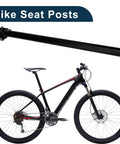 Adjustable Angle 27.2x500mm Aluminum Alloy Bike Seat Post Universal Saddle Post For Mountain And Road Bikes Black